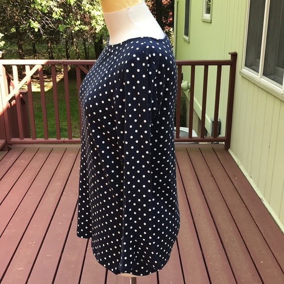 NWT! LAUREN Ralph Lauren Size XL navy polka dot top - Picture 2 of 7